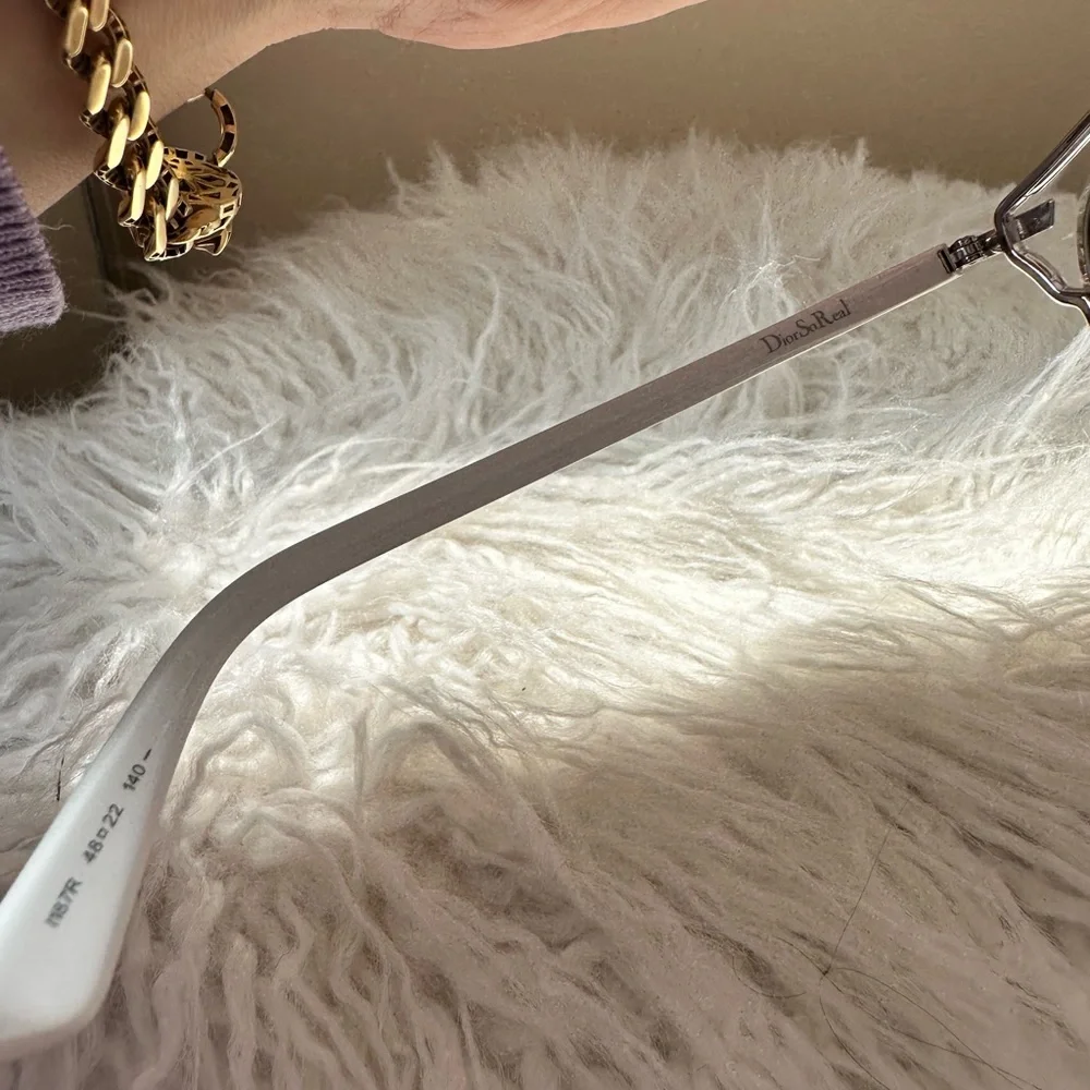 Dior Clear Frame Sunglasses with Blue Mirrored Lenses